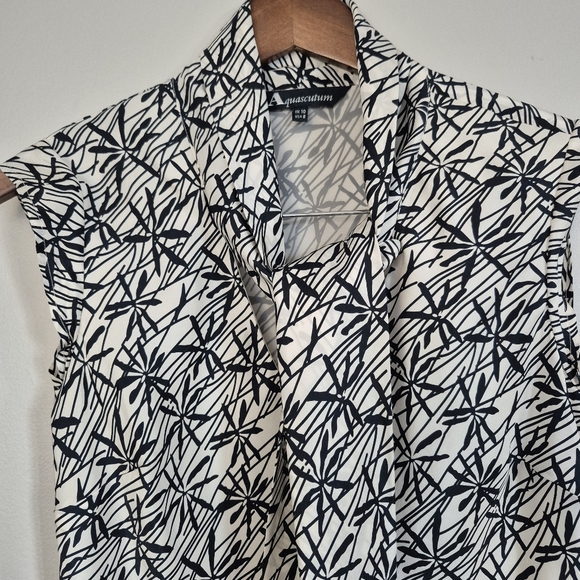 Aquascutum Silk Tie Neck Cap Sleeve Blouse Size 8 - Picture 2 of 10